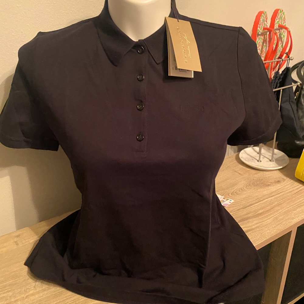 Burberry Black Short-Sleeve Polo Shirt